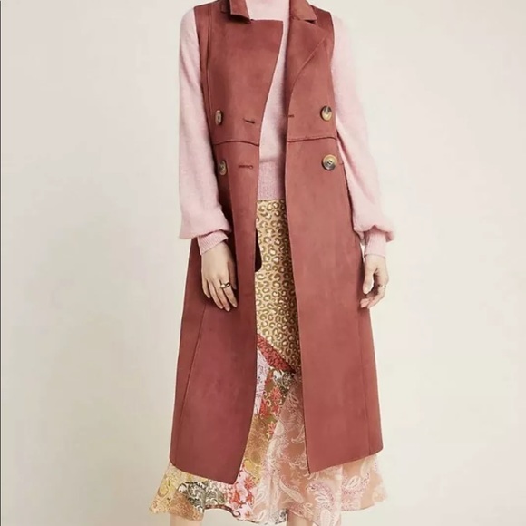 Anthropologie Tandy Utility Suede Vest Brown XS - Picture 3 of 11